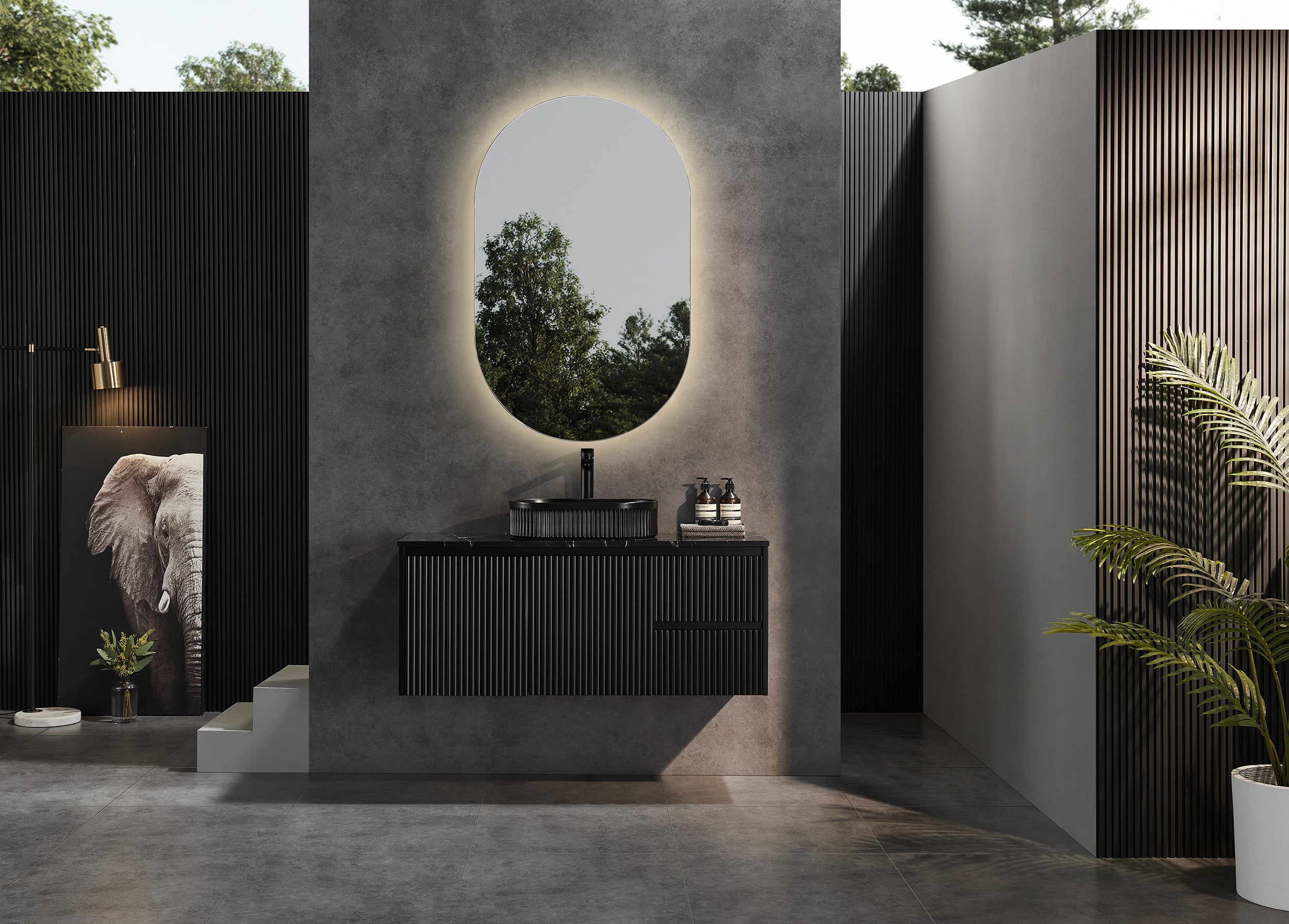 CETO BRINDABELLA MATTE BLACK 1200MM SINGLE BOWL WALL HUNG VANITY