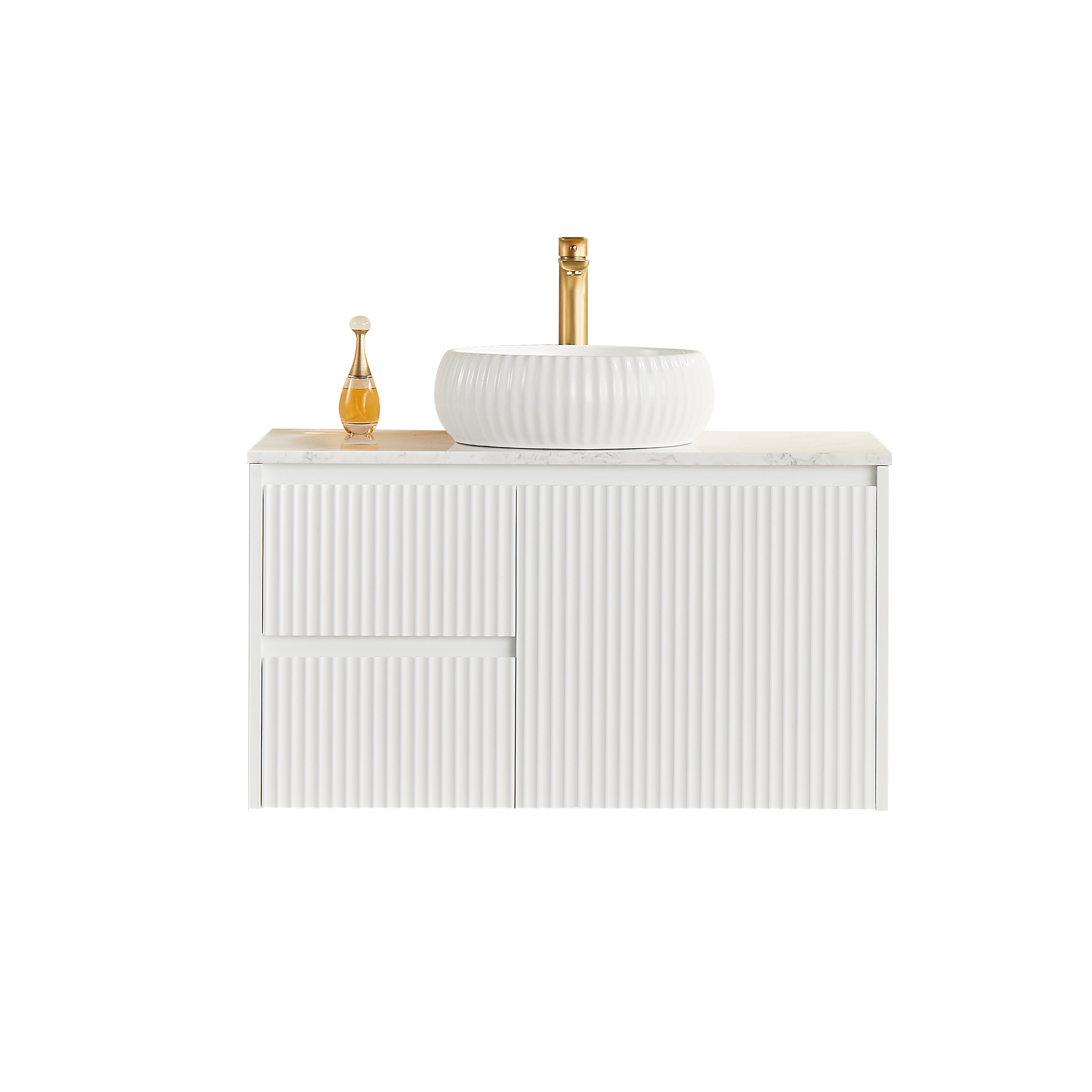 CETO BRINDABELLA MATTE WHITE 900MM SINGLE BOWL WALL HUNG VANITY (AVAILABLE IN LEFT HAND DRAWER AND RIGHT HAND DRAWER)