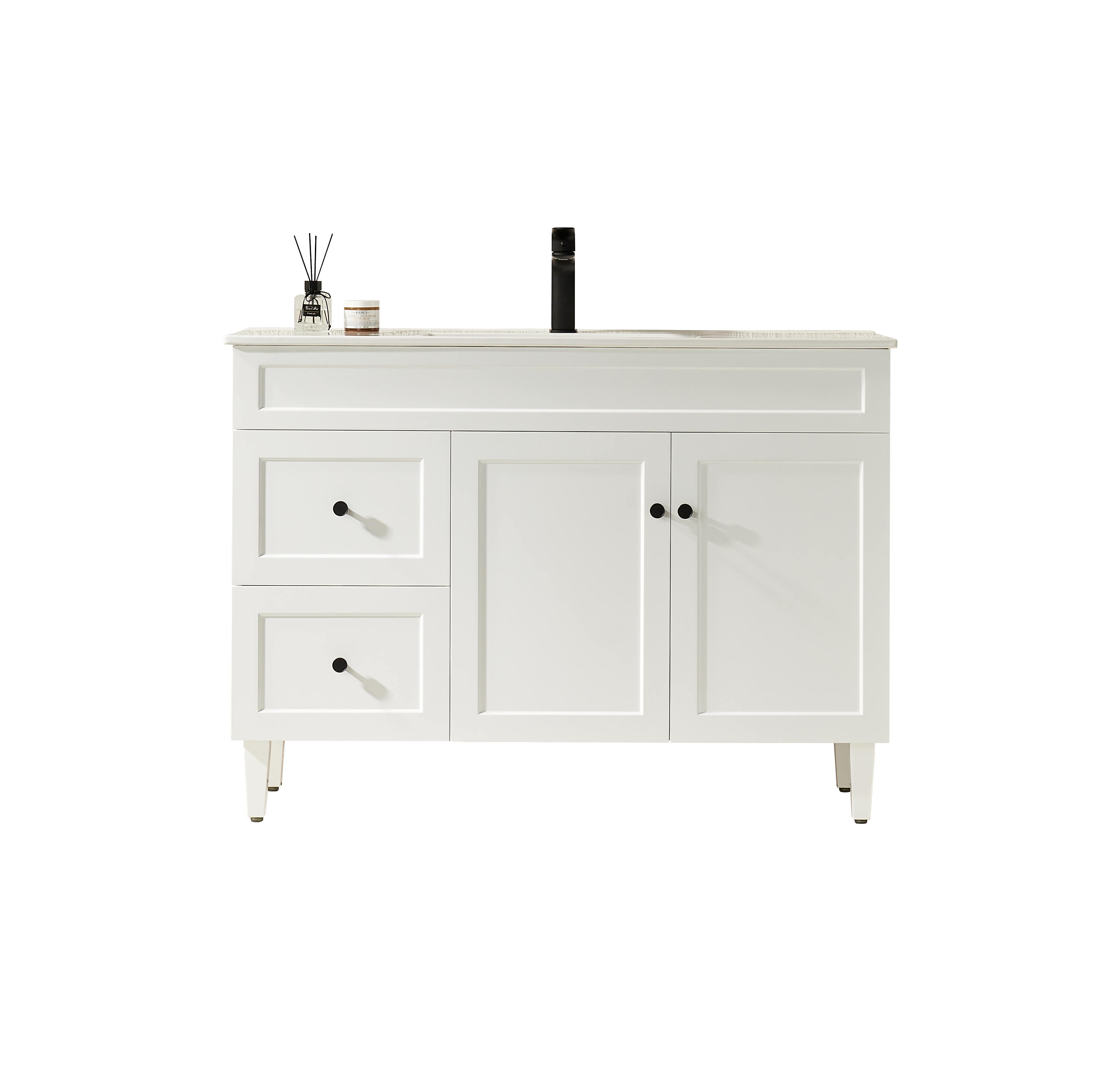 CETO HARRINGTON MATTE WHITE 1200MM SINGLE BOWL FLOOR STANDING VANITY (AVAILABLE IN LEFT AND RIGHT HAND DRAWER)