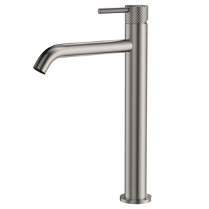 FIENZA AXLE TALL BASIN MIXER 302MM BRUSHED NICKEL