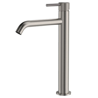 FIENZA AXLE TALL BASIN MIXER 302MM BRUSHED NICKEL