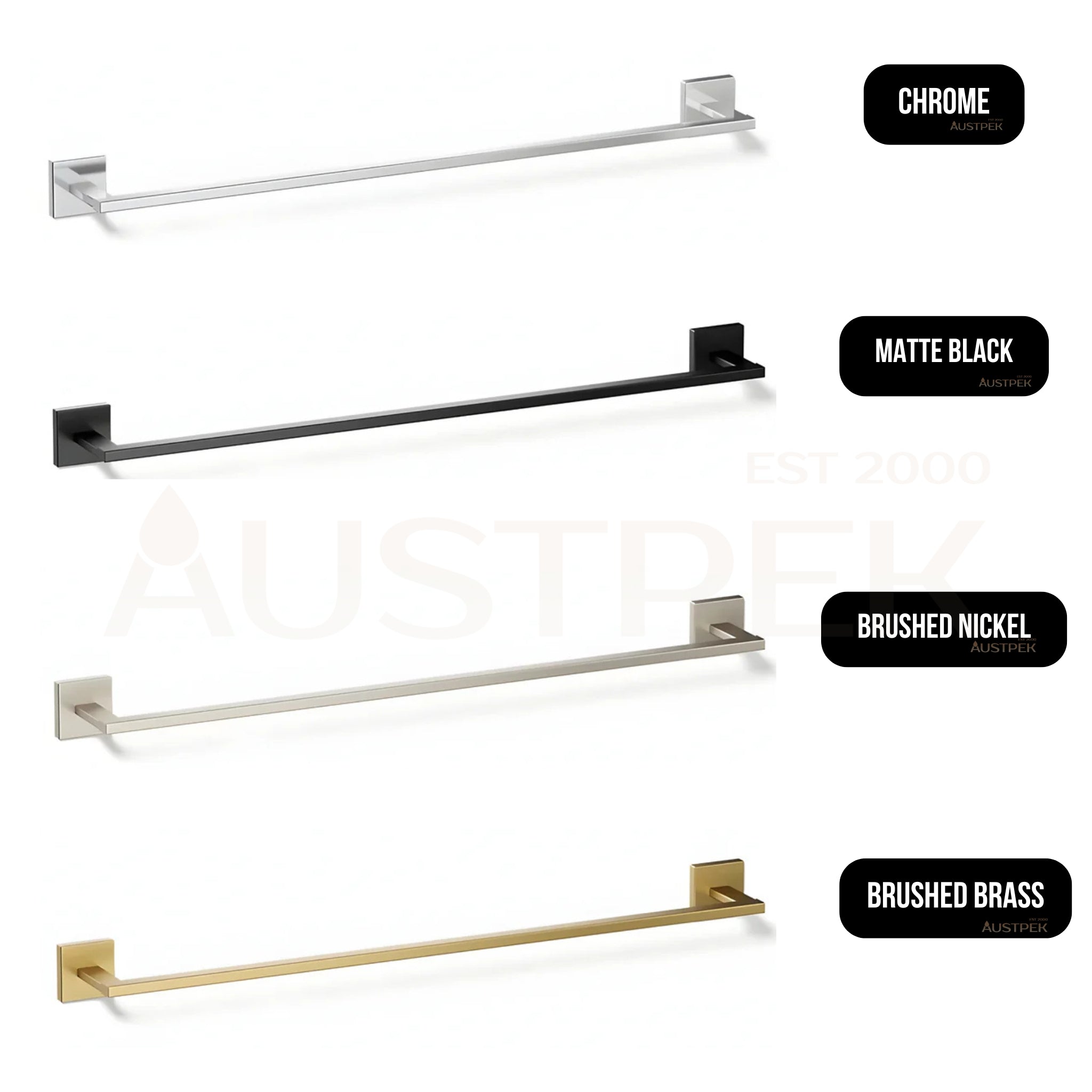 KOHLER SQUARE TOWEL BAR CHROME (AVAILABLE IN 305MM, 457MM, AND 610MM)
