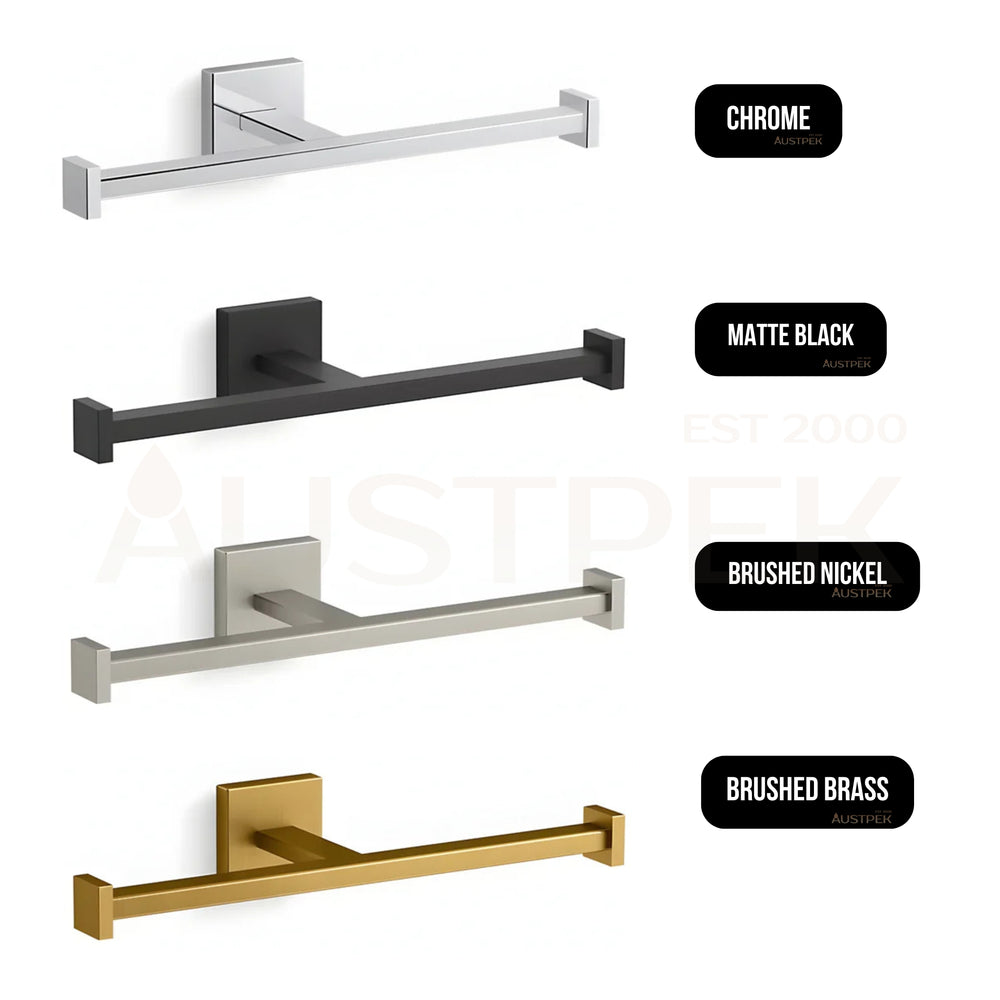 KOHLER SQUARE DOUBLE TOILET PAPER HOLDER 268MM BRUSHED BRASS