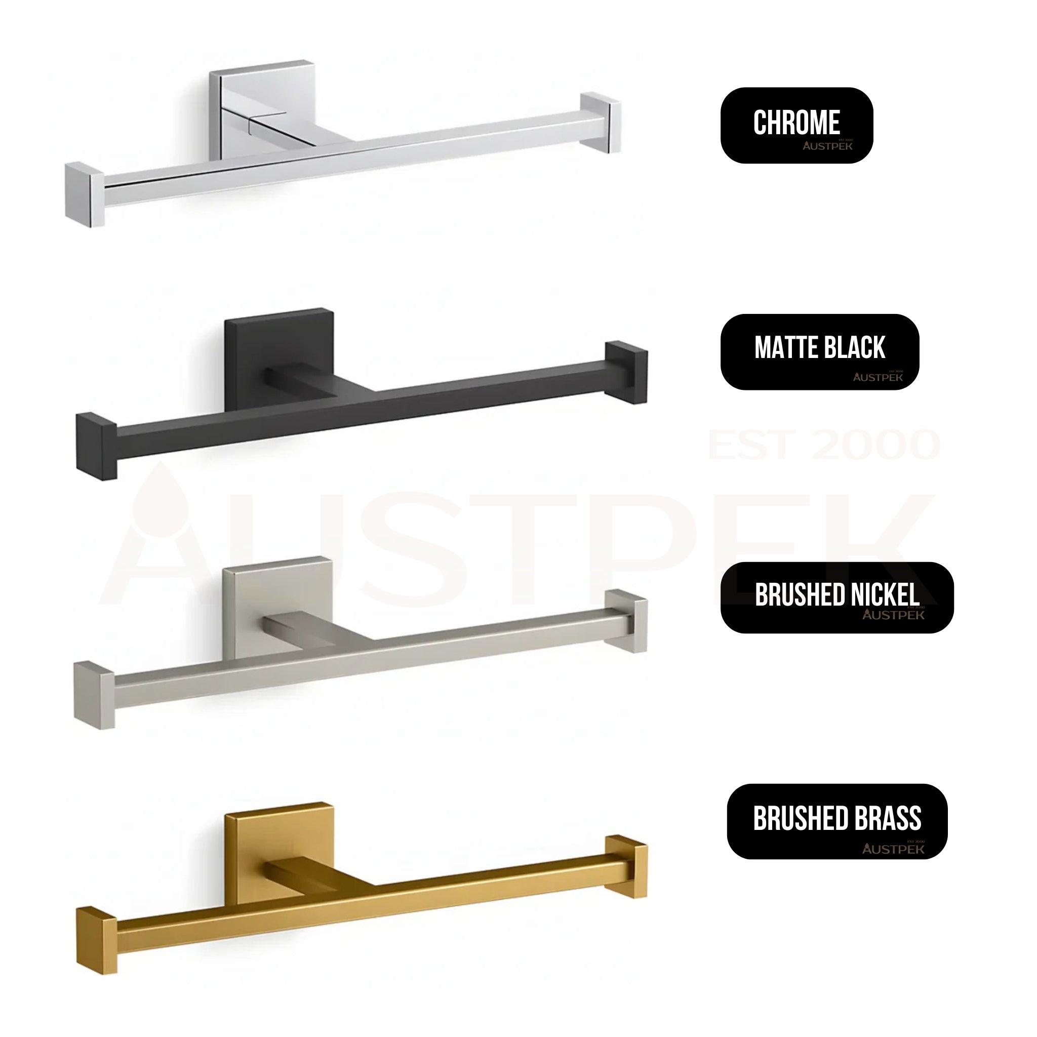 KOHLER SQUARE DOUBLE TOILET PAPER HOLDER 268MM BRUSHED BRASS