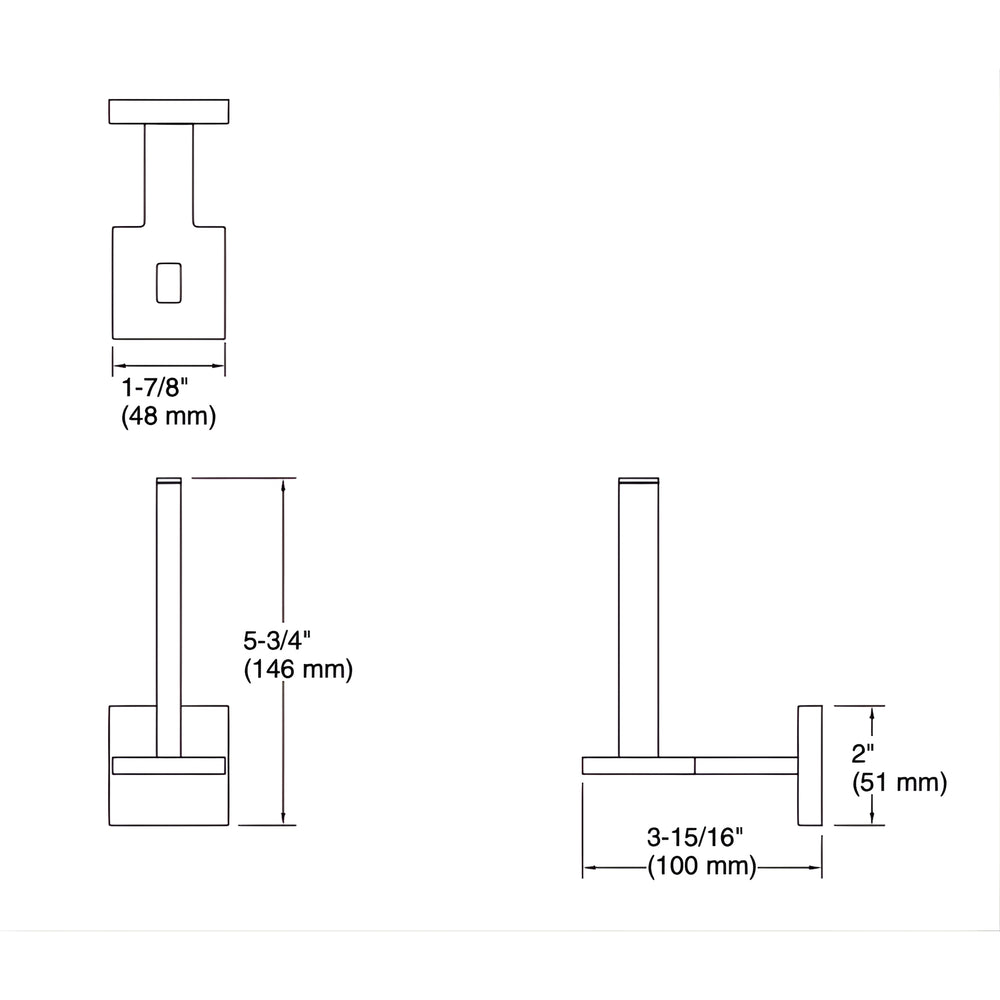 KOHLER SQUARE VERTICAL TOILET PAPER HOLDER CHROME