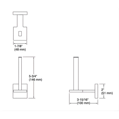 KOHLER SQUARE VERTICAL TOILET PAPER HOLDER BRUSHED NICKEL