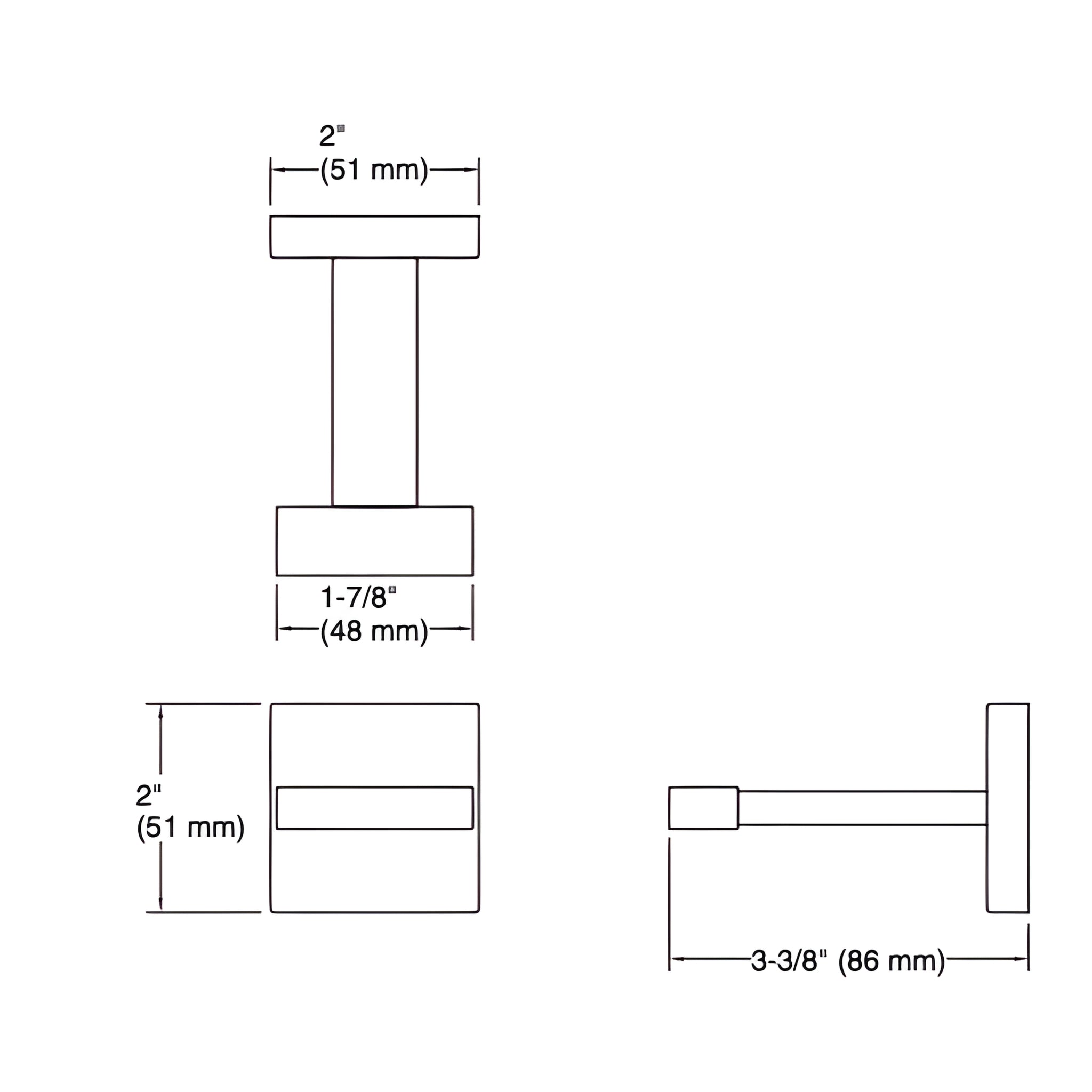 KOHLER SQUARE ROBE HOOK CHROME