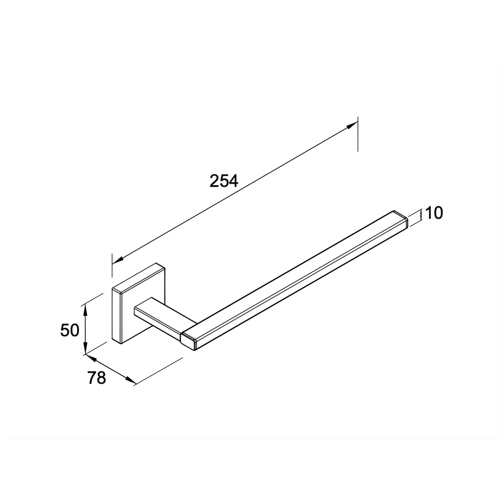 KOHLER SQUARE TOWEL ARM 254MM CHROME