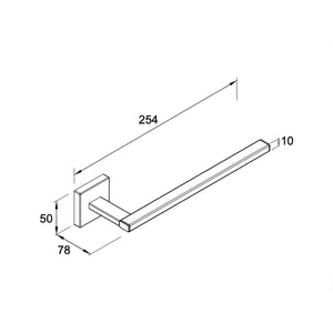 KOHLER SQUARE TOWEL ARM 254MM CHROME