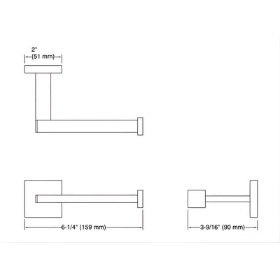 KOHLER SQUARE TOILET PAPER HOLDER 159MM BRUSHED NICKEL