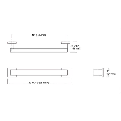 KOHLER SQUARE GRAB BAR BRUSHED NICKEL (MULTIPLE SIZES AVAILABLE)