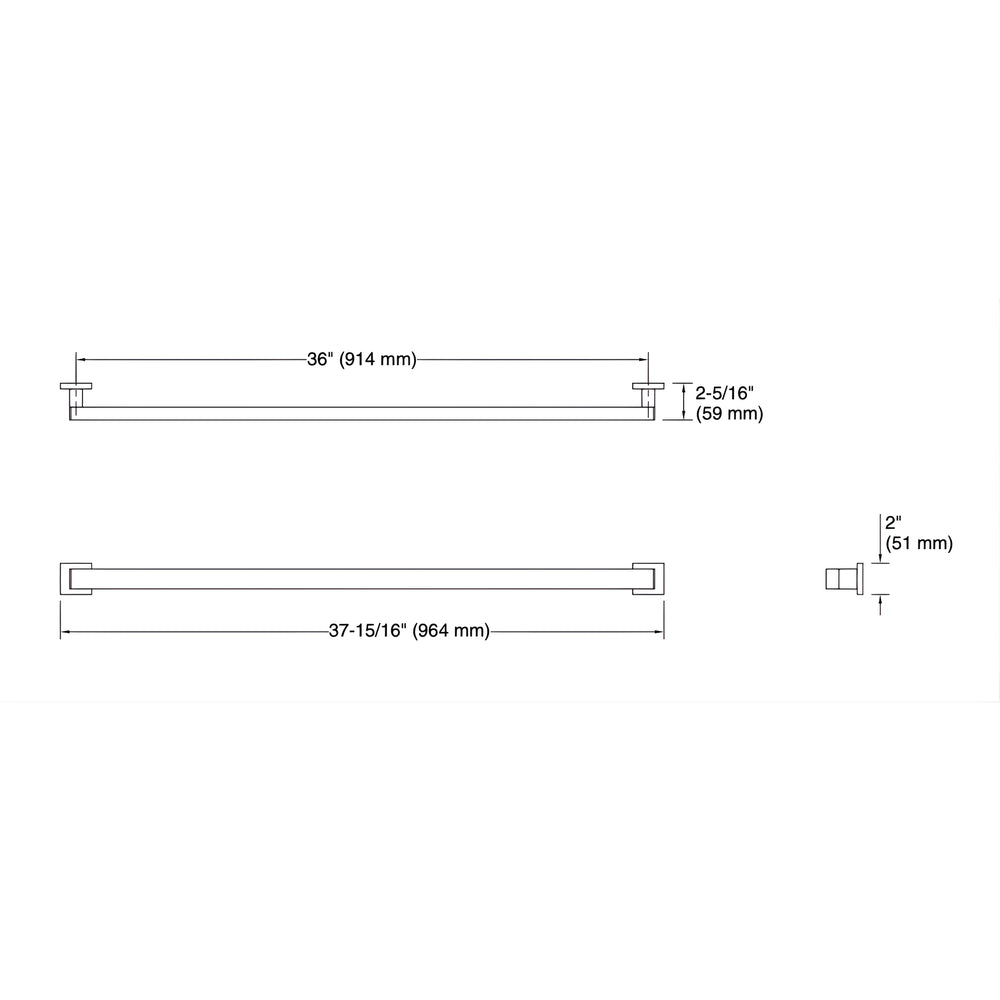 KOHLER SQUARE GRAB BAR BRUSHED NICKEL (MULTIPLE SIZES AVAILABLE)