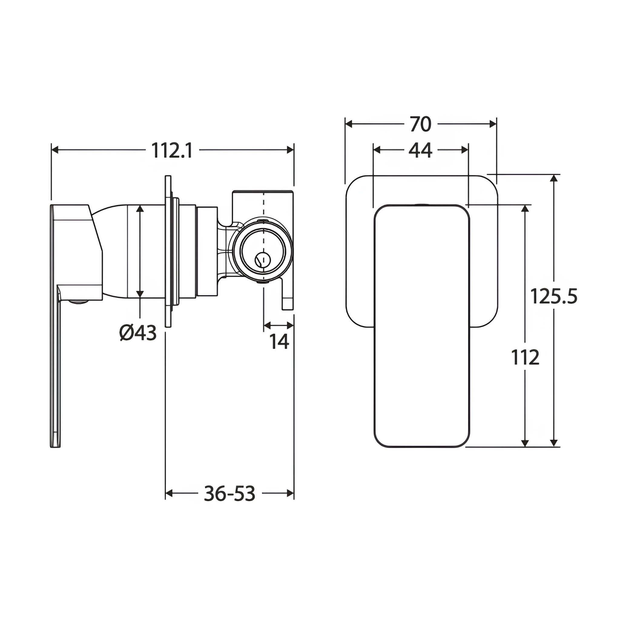 FIENZA TONO LEAD FREE WALL MIXER SQUARE PLATE URBAN BRASS