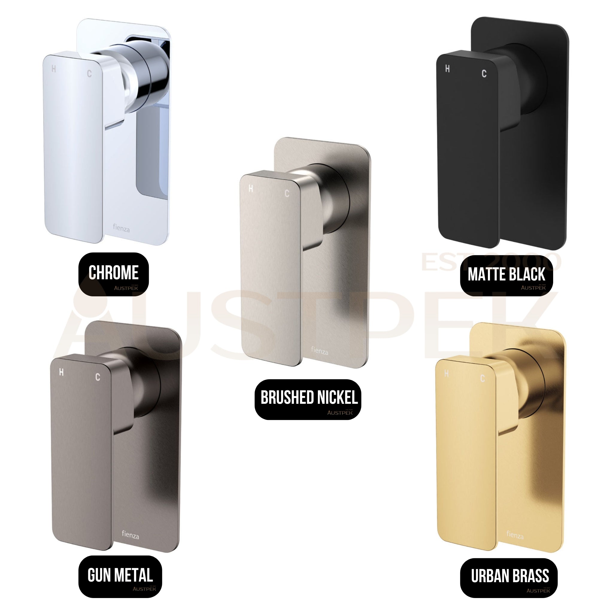 FIENZA TONO LEAD FREE WALL MIXER RECTANGULAR PLATE MATTE BLACK