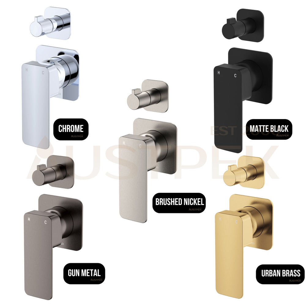 FIENZA TONO LEAD FREE WALL DIVERTER MIXER SQUARE PLATES BRUSHED NICKEL