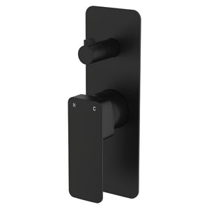 FIENZA TONO LEAD FREE WALL DIVERTER MIXER RECTANGULAR PLATE MATTE BLACK