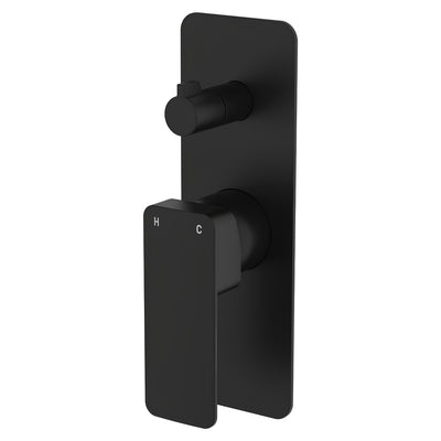 FIENZA TONO LEAD FREE WALL DIVERTER MIXER RECTANGULAR PLATE MATTE BLACK