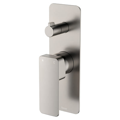 FIENZA TONO LEAD FREE WALL DIVERTER MIXER RECTANGULAR PLATE BRUSHED NICKEL