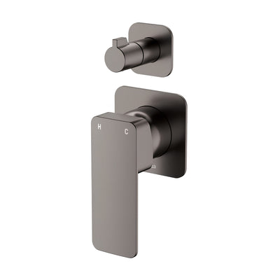 FIENZA TONO LEAD FREE WALL DIVERTER MIXER SQUARE PLATES GUN METAL