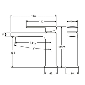 FIENZA TONO BASIN MIXER 154MM CHROME