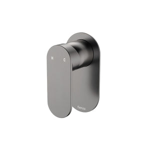 FIENZA EMPIRE SLIM WALL MIXER OVAL PLATE GUN METAL