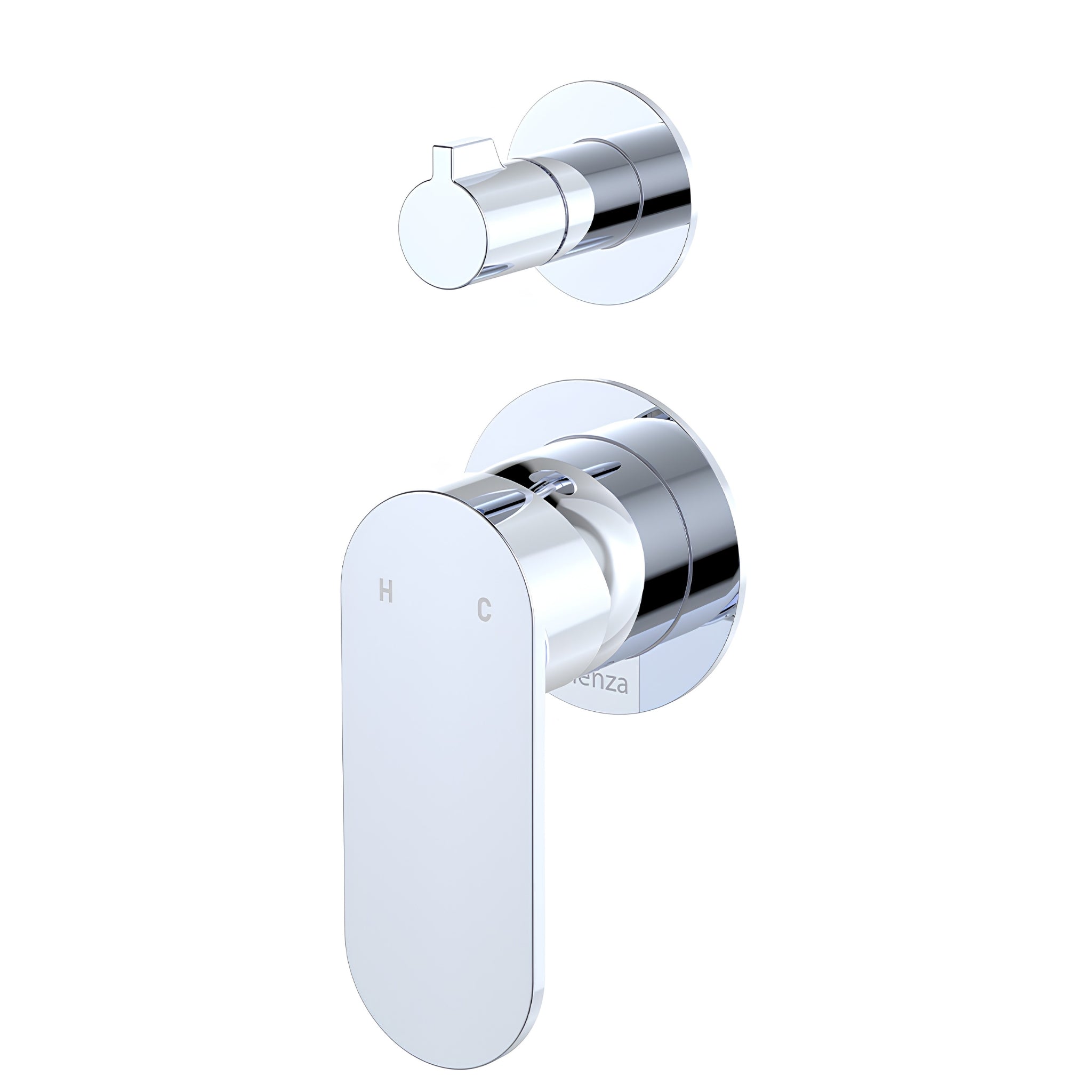 FIENZA EMPIRE SLIM LEAD FREE WALL DIVERTER MIXER SMALL ROUND PLATES CHROME