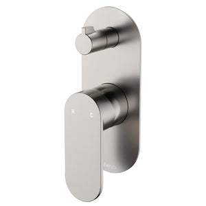 FIENZA EMPIRE SLIM LEAD FREE WALL DIVERTER MIXER LARGE OVAL PLATE BRUSHED NICKEL