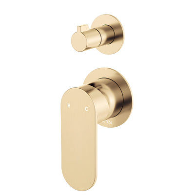 FIENZA EMPIRE SLIM LEAD FREE WALL DIVERTER MIXER SMALL ROUND PLATES URBAN BRASS