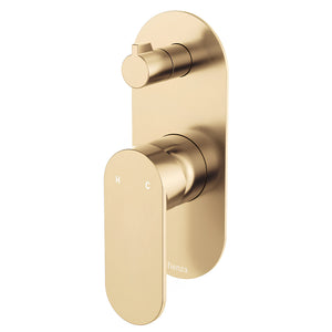 FIENZA EMPIRE SLIM LEAD FREE WALL DIVERTER MIXER LARGE OVAL PLATE URBAN BRASS