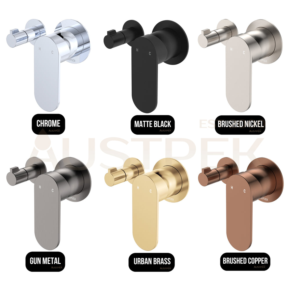 FIENZA EMPIRE SLIM LEAD FREE WALL DIVERTER MIXER SMALL ROUND PLATES 132MM BRUSHED COPPER