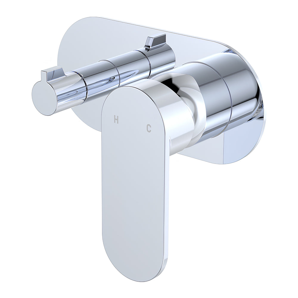 FIENZA EMPIRE SLIM LEAD FREE WALL DIVERTER MIXER LARGE OVAL PLATE 150MM CHROME