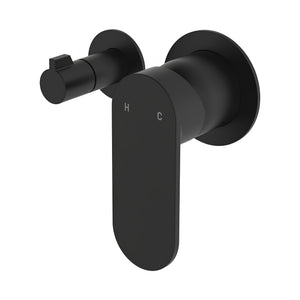 FIENZA EMPIRE SLIM LEAD FREE WALL DIVERTER MIXER SMALL ROUND PLATES 132MM MATTE BLACK