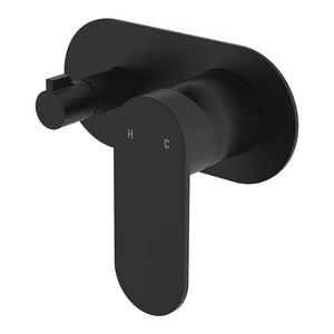 FIENZA EMPIRE SLIM LEAD FREE WALL DIVERTER MIXER LARGE OVAL PLATE 150MM MATTE BLACK