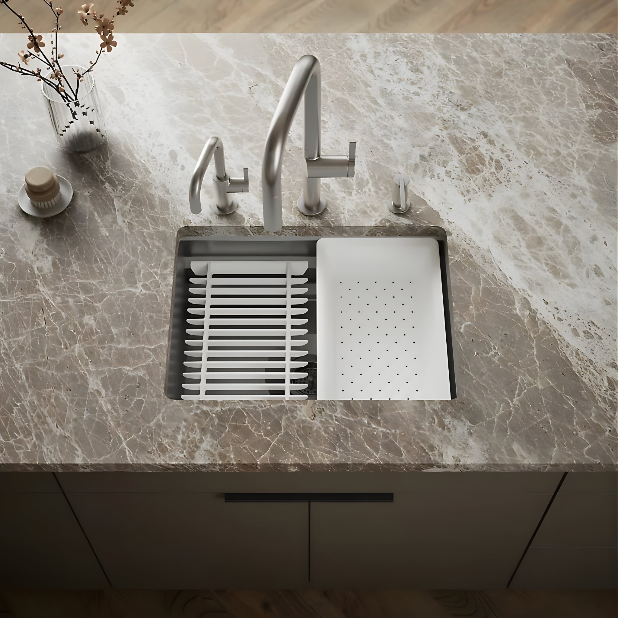 KOHLER PROLIFIC UNDERMOUNT WORKSTATION KITCHEN SINK STAINLESS STEEL 584MM
