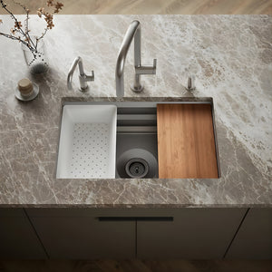 KOHLER PROLIFIC UNDERMOUNT WORKSTATION KITCHEN SINK STAINLESS STEEL 737MM