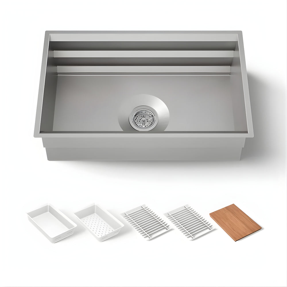 KOHLER PROLIFIC UNDERMOUNT WORKSTATION KITCHEN SINK STAINLESS STEEL 737MM