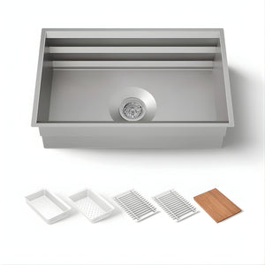 KOHLER PROLIFIC UNDERMOUNT WORKSTATION KITCHEN SINK STAINLESS STEEL 737MM