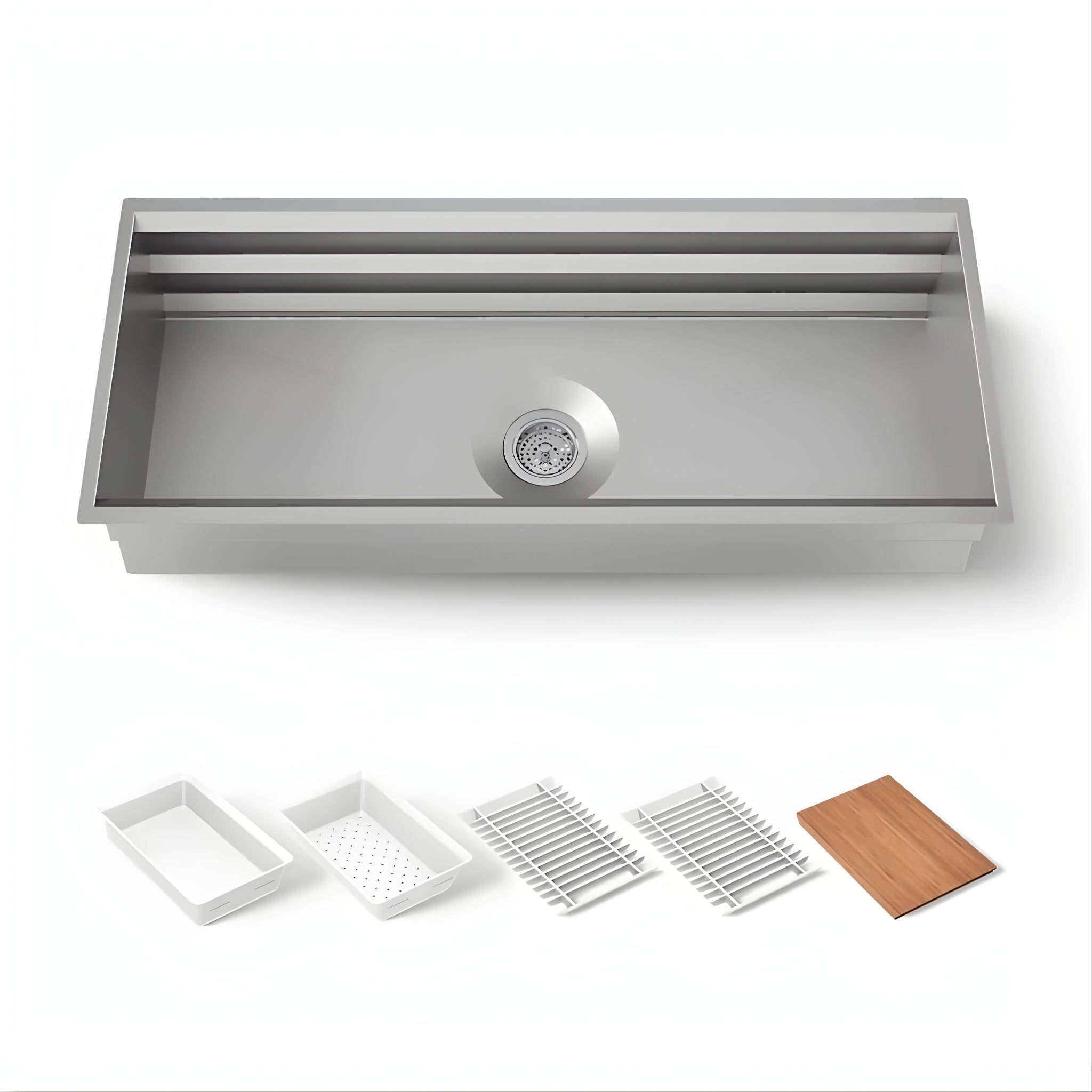 KOHLER PROLIFIC UNDERMOUNT SINGLE BOWL WORKSTATION KITCHEN SINK STAINLESS STEEL 1118MM