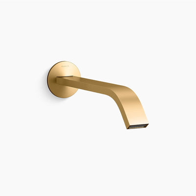 KOHLER COMPONENTS WALL MOUNT RIBBON BASIN SPOUT 245MM BRUSHED BRASS