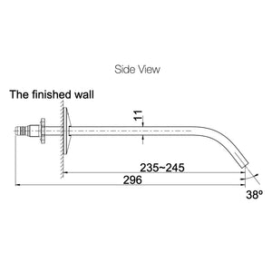 KOHLER COMPONENTS WALL MOUNT RIBBON BASIN SPOUT 245MM BRUSHED NICKEL