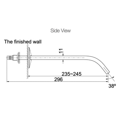 KOHLER COMPONENTS WALL MOUNT RIBBON BASIN SPOUT 245MM CHROME