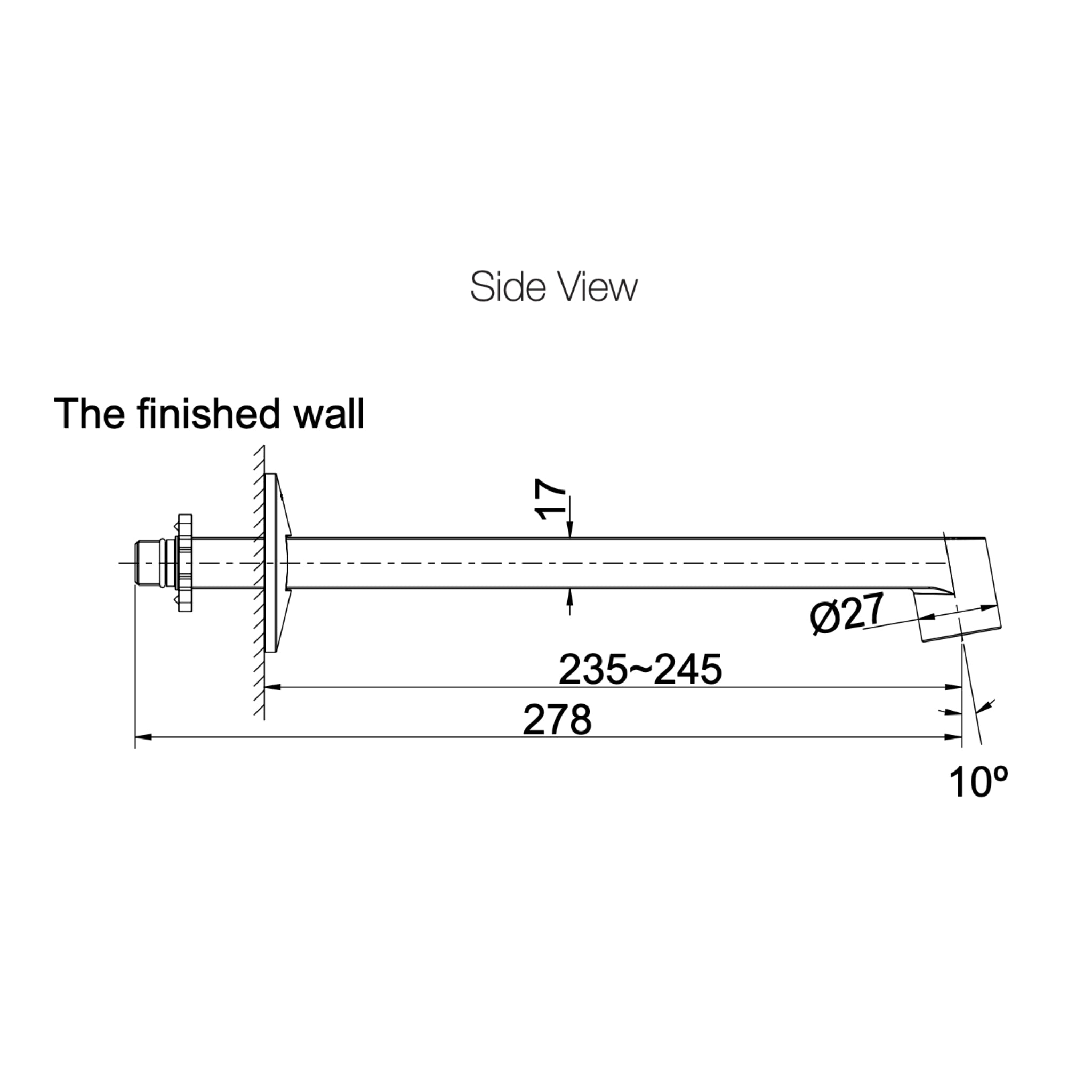 KOHLER COMPONENTS WALL MOUNTED BATH SPOUT ROW TRIM CHROME