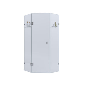 BELLA VISTA FRAMELESS DIAMOND CORNER SHOWER SCREEN CHROME