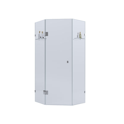 BELLA VISTA FRAMELESS DIAMOND CORNER SHOWER SCREEN CHROME
