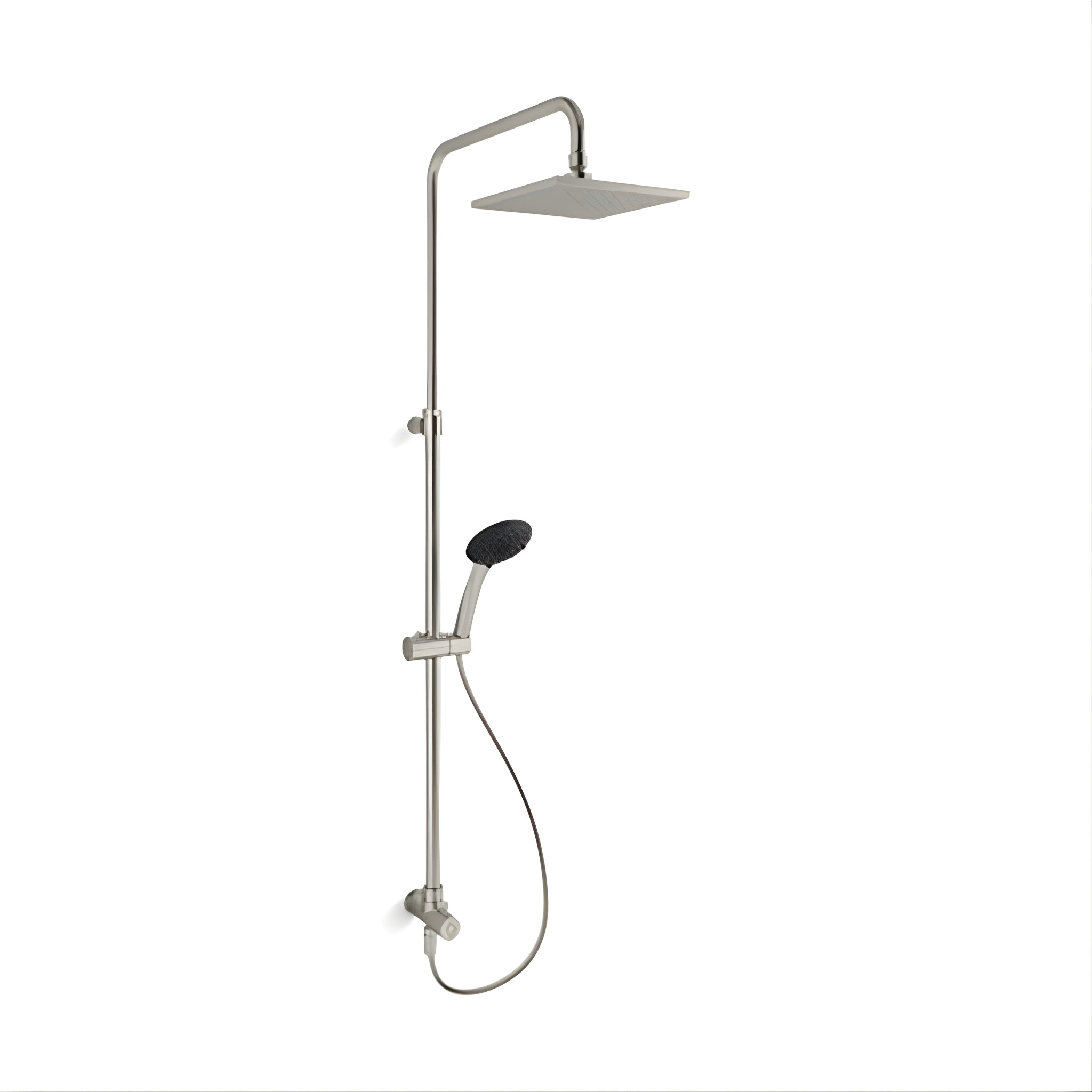 KOHLER RAIN DUET SQUARE HEAD SHOWER SYSTEM BRUSHED NICKEL