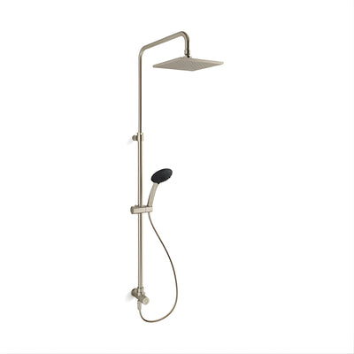 KOHLER RAIN DUET SQUARE HEAD SHOWER SYSTEM BRUSHED BRONZE