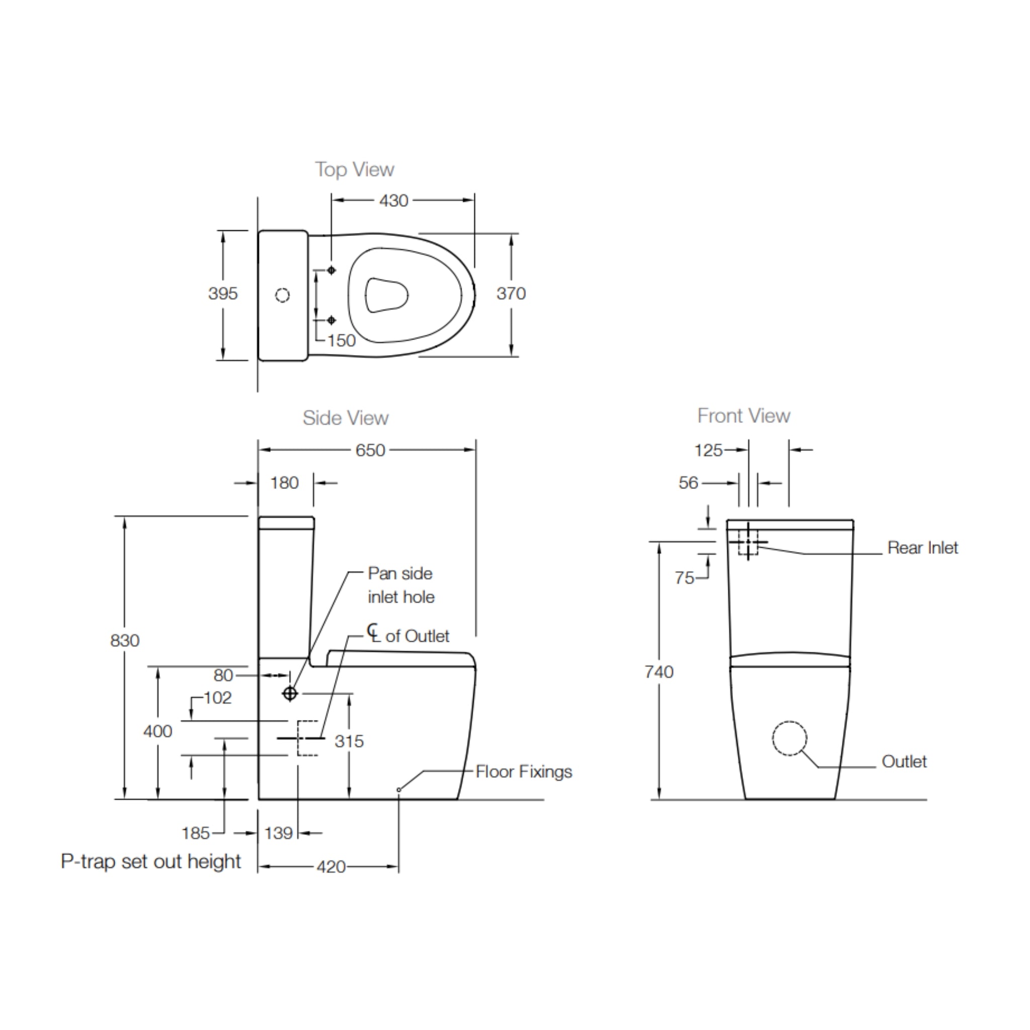 KOHLER GRANDE RIMLESS BACK-TO-WALL TOILET SUITE WITH SLIM SEAT CASHMERE