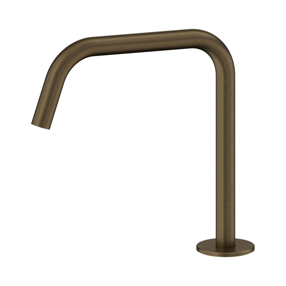 NERO SERENITY BATH/KITCHEN EDGE SPOUT II 247MM TUMBLED ANTIQUE BRASS