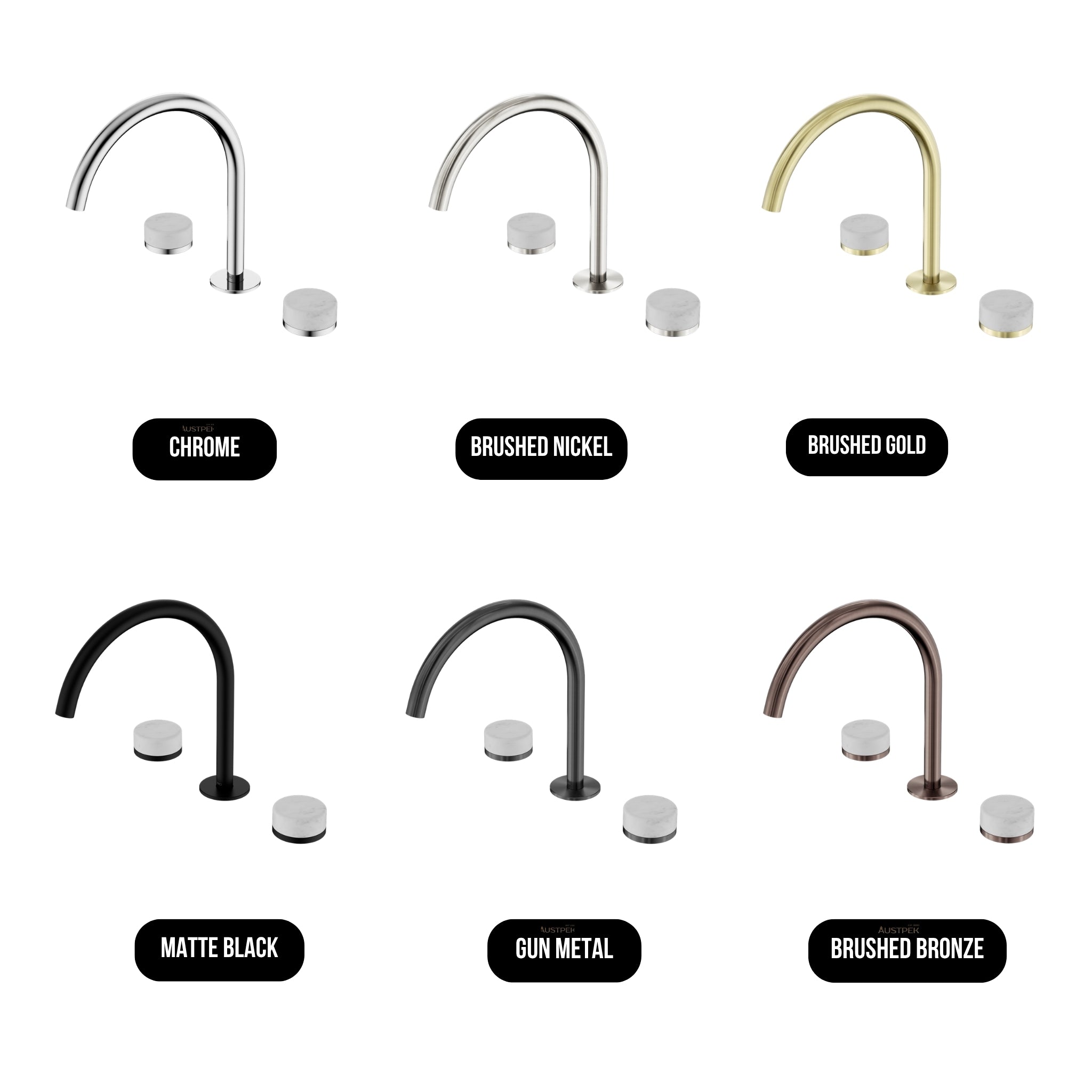 NERO SERENITY BATH/KITCHEN SET ARC SPOUT WITH CARRARA HANDLE 260MM CHROME