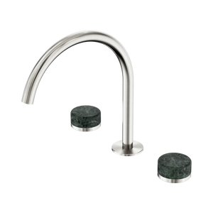 NERO SERENITY BATH/KITCHEN SET ARC SPOUT WITH VERDE ALPI HANDLE 260MM BRUSHED NICKEL